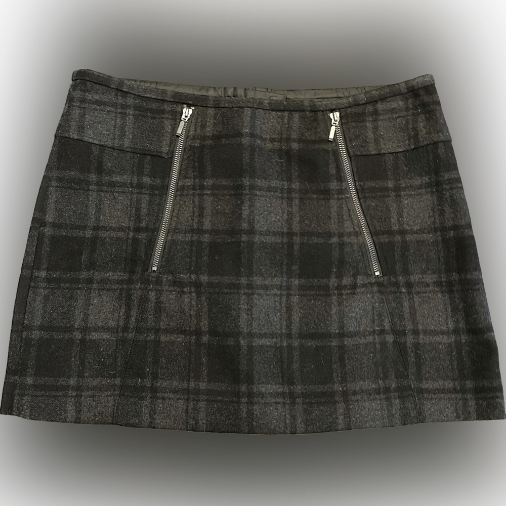 Kenar Plaid Wool Blend Skirt 8P